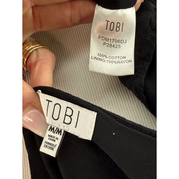 Tobi Black Lace Crochet Trim Gauzy Plunging Strappy Back Casual Boho Maxi Dress - Picture 16 of 16